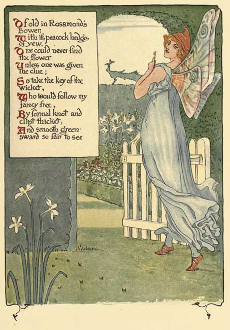 Rosamond's Bower from A Floral Fantasy in an Old English Garden, Walter Crane, 1899.